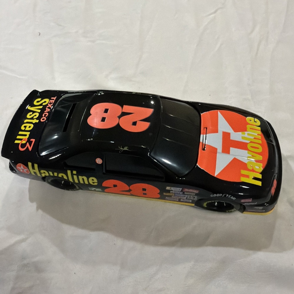NASCAR Davey Allison #28 die cast bank with key 1993 collector series New